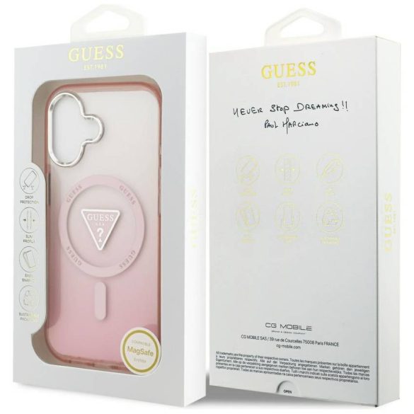 Tojás Guess IML Gradient Triangle Logo MagSafe iPhone 17 rózsaszín