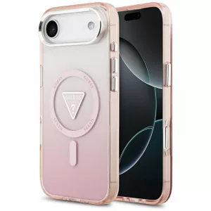 tok Guess IML Gradient Triangle Logo MagSafe iPhone Air rózsaszín tokhoz