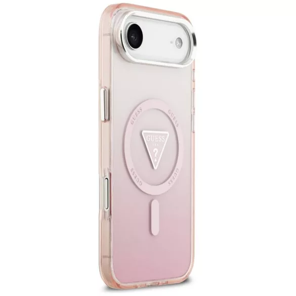 tok Guess IML Gradient Triangle Logo MagSafe iPhone Air rózsaszín tokhoz