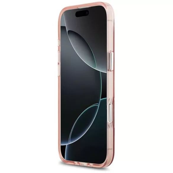 tok Guess IML Gradient Triangle Logo MagSafe iPhone Air rózsaszín tokhoz