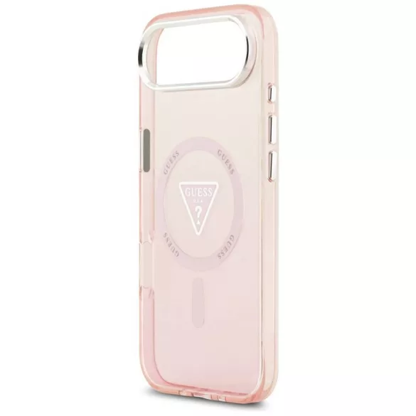 tok Guess IML Gradient Triangle Logo MagSafe iPhone Air rózsaszín tokhoz