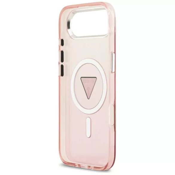 tok Guess IML Gradient Triangle Logo MagSafe iPhone Air rózsaszín tokhoz