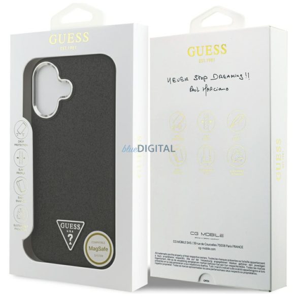 Guess tok Guess Glitter Triangle Logo MagSafe iPhone 17 fekete
