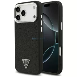   Guess tok Guess Glitter háromszög logó MagSafe iPhone 17 Pro Max-hoz fekete