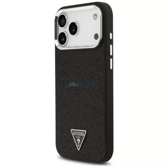 Guess tok Guess Glitter háromszög logó MagSafe iPhone 17 Pro Max-hoz fekete