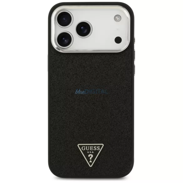 Guess tok Guess Glitter háromszög logó MagSafe iPhone 17 Pro Max-hoz fekete