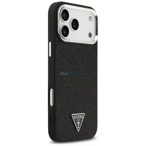 Guess tok Guess Glitter háromszög logó MagSafe iPhone 17 Pro Max-hoz fekete