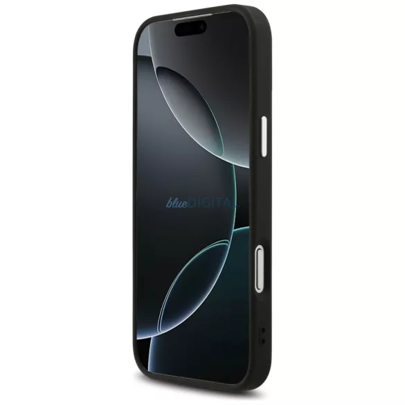 Guess tok Guess Glitter háromszög logó MagSafe iPhone 17 Pro Max-hoz fekete