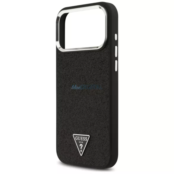 Guess tok Guess Glitter háromszög logó MagSafe iPhone 17 Pro Max-hoz fekete