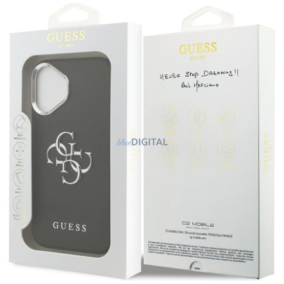 tok Guess szemcsés Big 4G Classic Logo iPhone 17 fekete