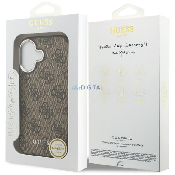 tok Guess 4G Classic Logo MagSafe iPhone 17 barna tokhoz