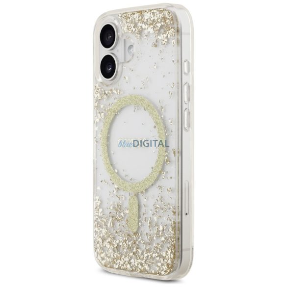 Guess gyanta alsó csillogó MagSafe tok iPhone 17 arany