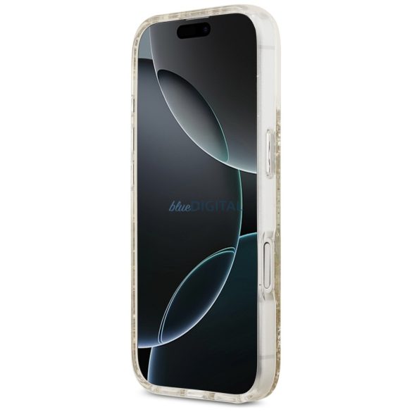 Guess gyanta alsó csillogó MagSafe tok iPhone 17 arany