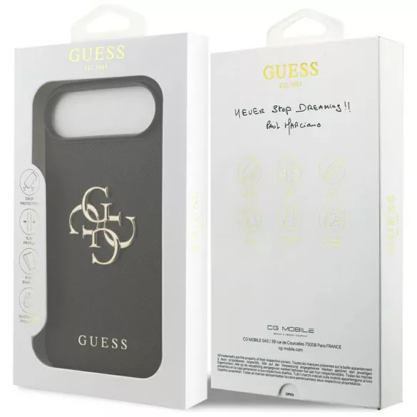 Guess szemcsés Big 4G & Classic Logo tok iPhone Air fekete