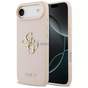 Guess szemcsés Big 4G & Classic Logo tok iPhone Air rózsaszínhez