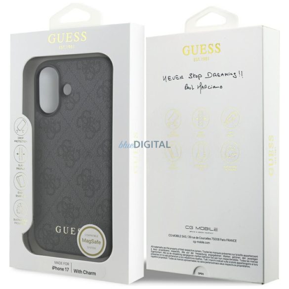 Guess 4G Charms Collection MagSafe tok iPhone 17 készülékhez fekete