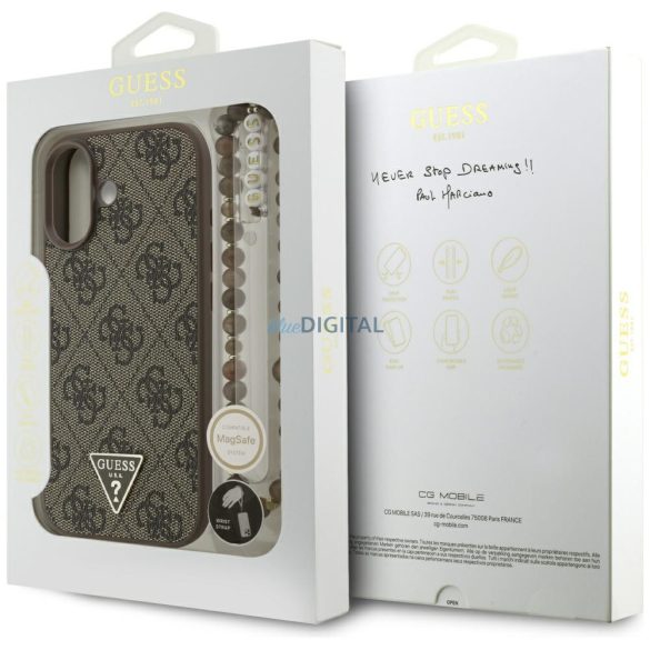 Guess 4G Strap háromszög logó MagSafe tok iPhone 17 barna