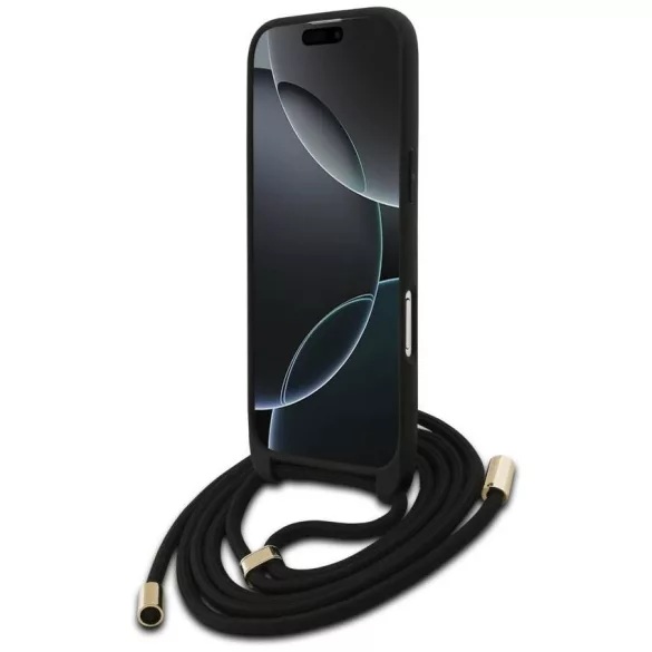 Tojás Guess 4G Big Logo zsinór Stap Crossbody iPhone Air fekete