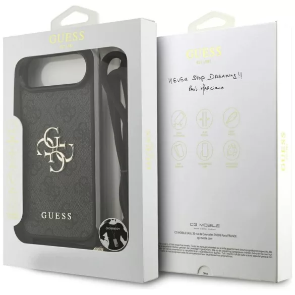 Tojás Guess 4G Big Logo zsinór Stap Crossbody iPhone Air fekete