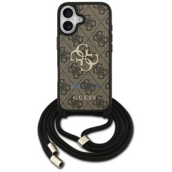   Guess GUHCP17SP4GMGCRW 4G Big Logo Cord Stap Crossbody nyakpántos tok iPhone 17 - barna