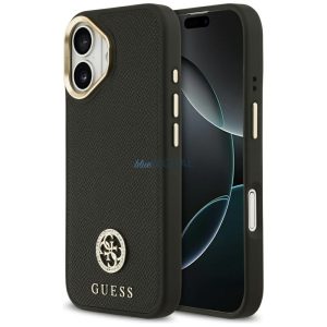 Tojás Guess Grained Strass Logo MagSafe iPhone 17 fekete