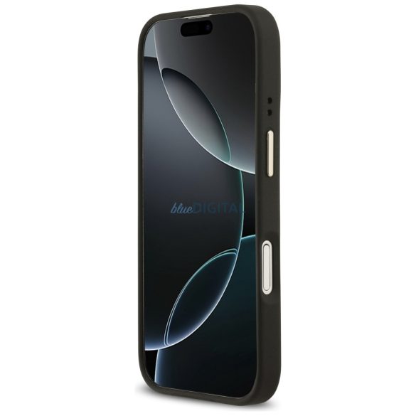Tojás Guess Grained Strass Logo MagSafe iPhone 17 fekete