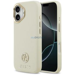   tok Guess Grained Strass Logo MagSafe iPhone 17 bézs színű tokhoz