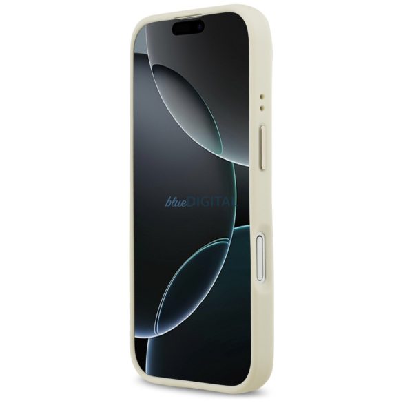 tok Guess Grained Strass Logo MagSafe iPhone 17 bézs színű tokhoz