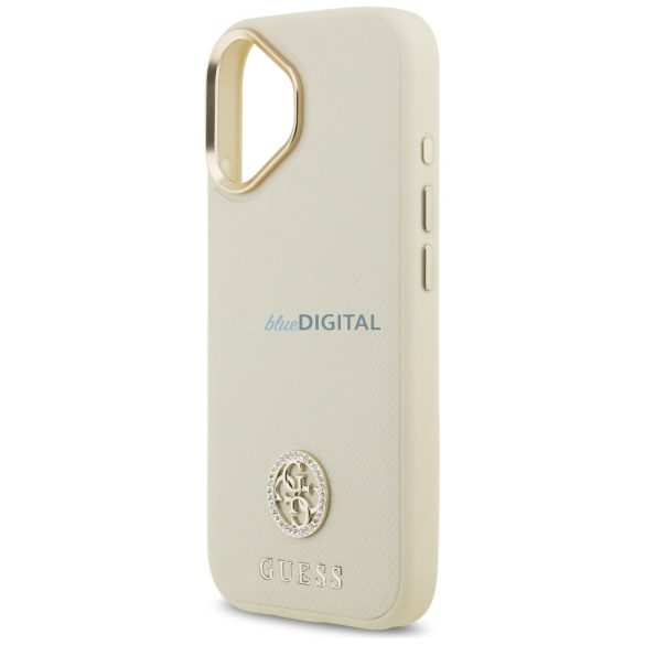 tok Guess Grained Strass Logo MagSafe iPhone 17 bézs színű tokhoz