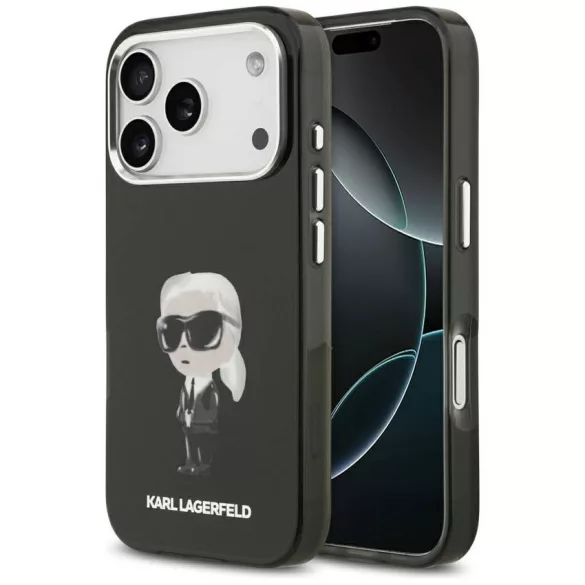 Karl Lagerfeld IML Aquarelle Karl & Logo Karl & Logo MagSafe tok iPhone 17 Pro-hoz Fekete