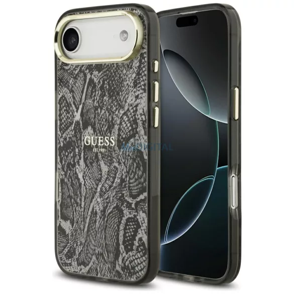 Guess Python mintás MagSafe tok iPhone Airhez Fekete