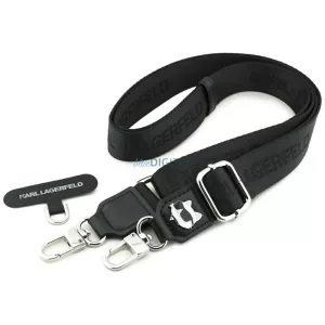 Karl Lagerfeld Universal Strap Tether Patch Choupette Metal Logo - fekete