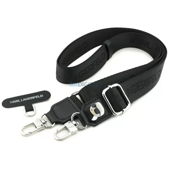 Karl Lagerfeld Universal Strap Tether Patch Karl Metal Logo - fekete