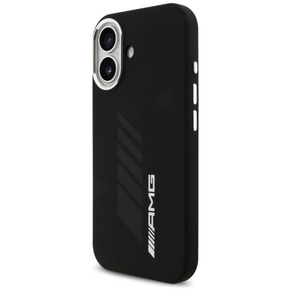 AMG szilikon túlméretezett Rhombs MagSafe tok iPhone 17 Fekete