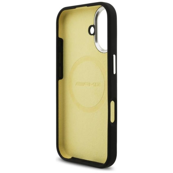 AMG szilikon túlméretezett Rhombs MagSafe tok iPhone 17 Fekete