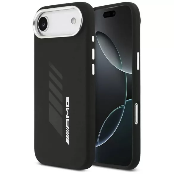 AMG szilikon túlméretezett Rhombs MagSafe tok iPhone Airhez Fekete