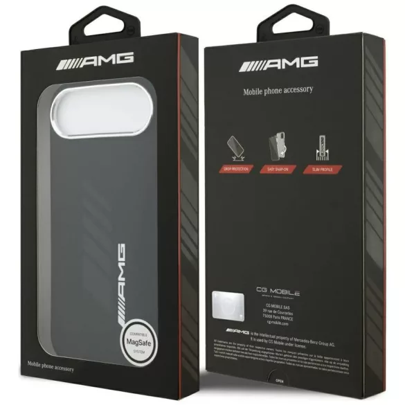 AMG szilikon túlméretezett Rhombs MagSafe tok iPhone Airhez Fekete