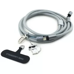   Universal Karl Lagerfeld CBDY Choupette medálos USB-C/USB-C kábel nyakpánt, fekete