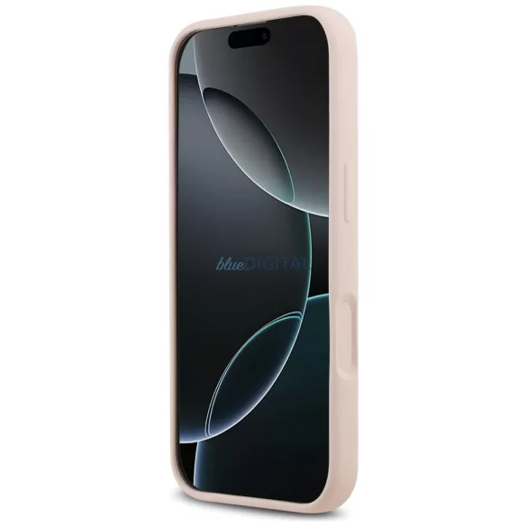 tok Karl Lagerfeld szilikon Karl&Choupette gyűrű MagSafe iPhone 17 rózsaszínhez