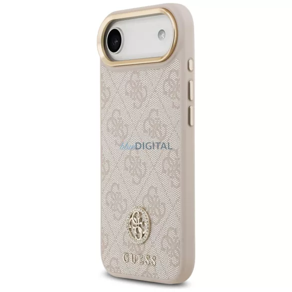 tok Guess 4G Strass Logo & Big Strap fém gombok MagSafe iPhone Air rózsaszín