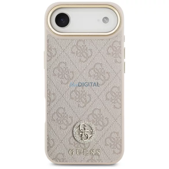 tok Guess 4G Strass Logo & Big Strap fém gombok MagSafe iPhone Air rózsaszín