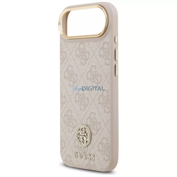 tok Guess 4G Strass Logo & Big Strap fém gombok MagSafe iPhone Air rózsaszín