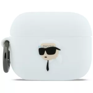 Tok Karl Lagerfeld szilikon Karl-fej   3D az AirPods Pro 3, fehér