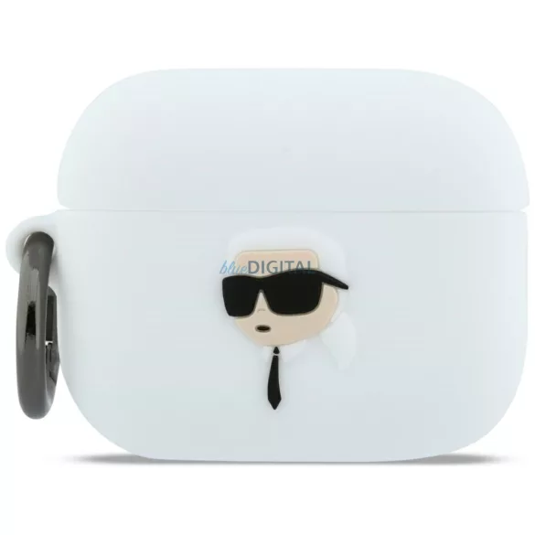 Tok Karl Lagerfeld szilikon Karl-fej   3D az AirPods Pro 3, fehér