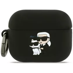   Karl Lagerfeld Silicone Karl&Choupette Head 3D tok AirPods Pro 3 - fekete