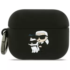 Karl Lagerfeld Silicone Karl&Choupette Head 3D tok AirPods Pro 3 - fekete