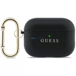 Tok Guess Grained Classic Logo Hook az AirPods Pro 3, fekete