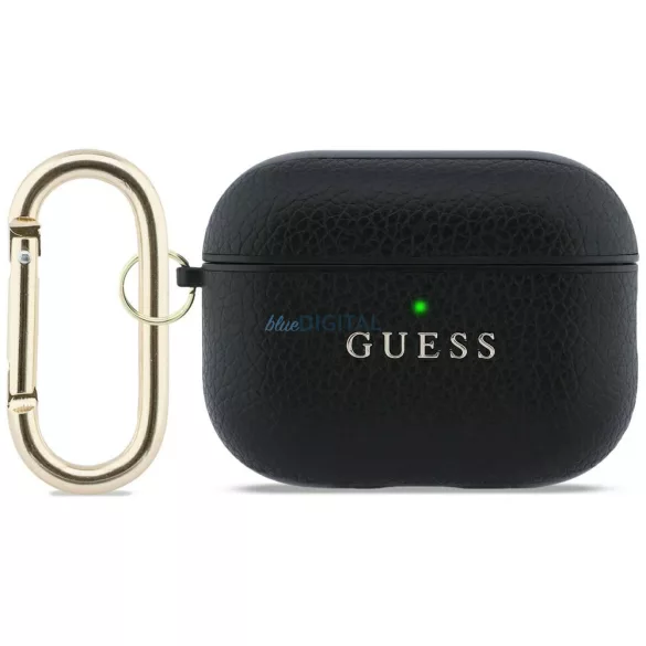 Tok Guess Grained Classic Logo Hook az AirPods Pro 3, fekete