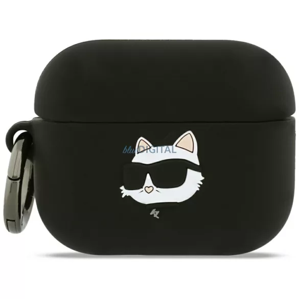Karl Lagerfeld Silicone Choupette Head 3D tok AirPods Pro 3 - fekete