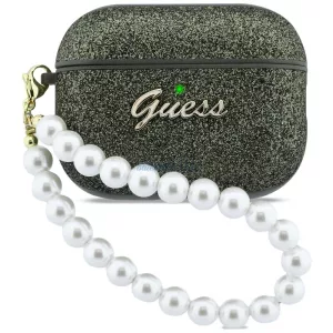 Tok Guess csillámos Pearl pánt az AirPods Pro 3, khaki színben